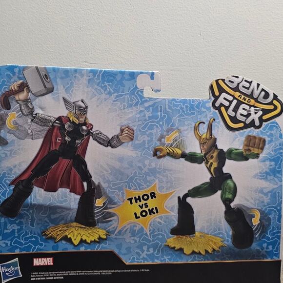 Marvel Avengers Bend and Flex Thor Vs Loki Figures NWT - Picture 2 of 3